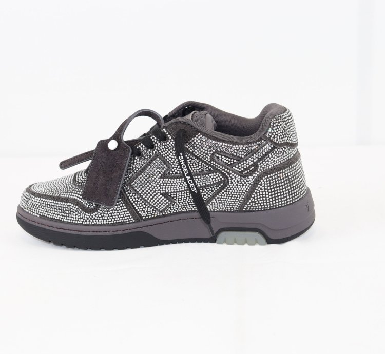 Out Of Office Strass Sneakers In Strass Dark Grey Black