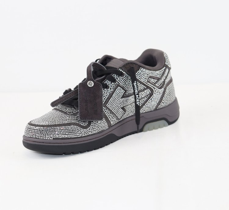 Out Of Office Strass Sneakers In Strass Dark Grey Black