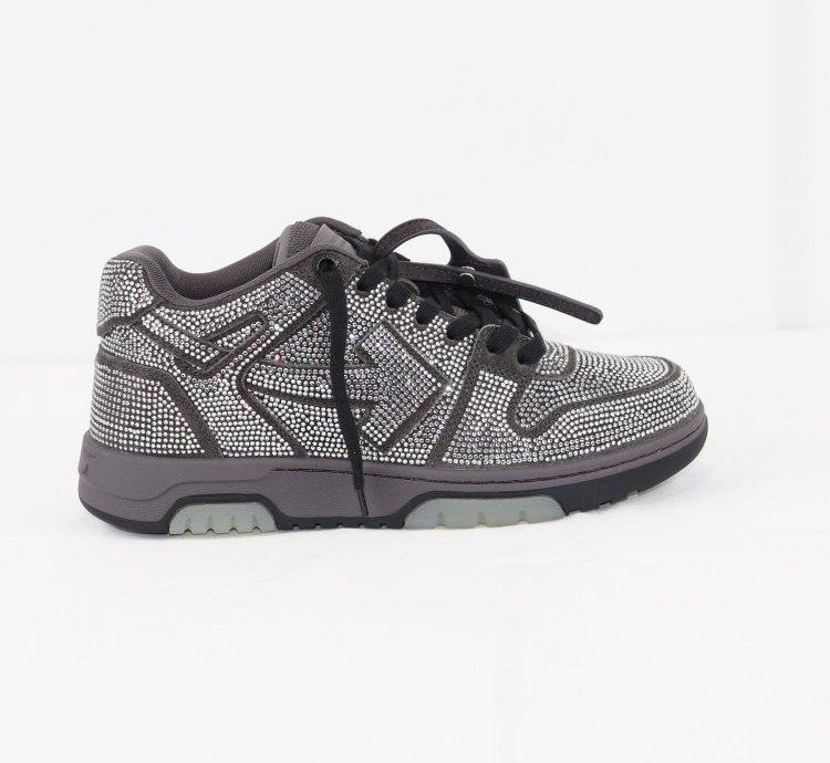 Out Of Office Strass Sneakers In Strass Dark Grey Black