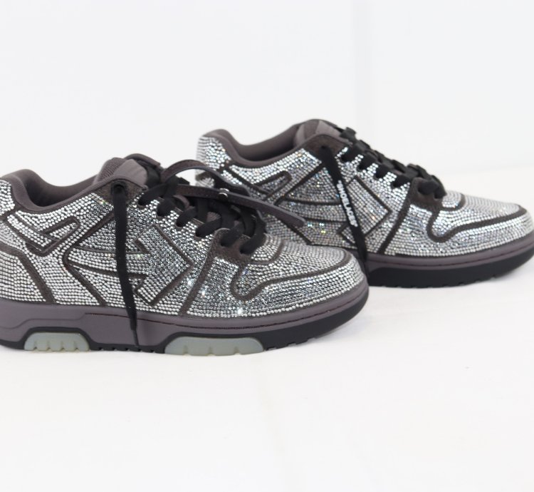Out Of Office Strass Sneakers In Strass Dark Grey Black