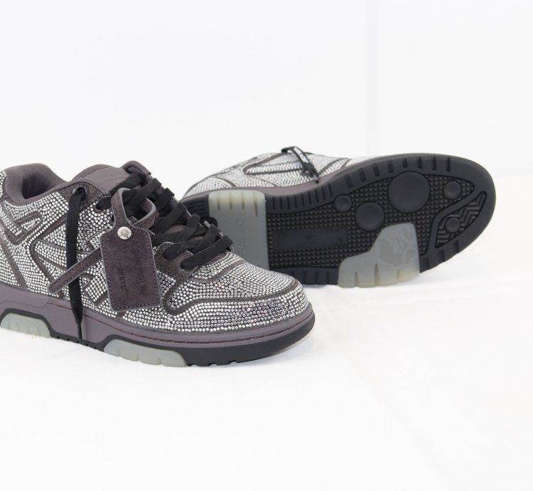 Out Of Office Strass Sneakers In Strass Dark Grey Black
