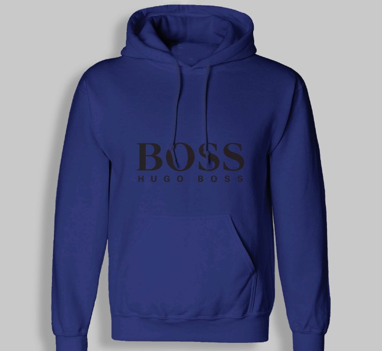 Hugo Boss Logo Unisex Navy Hoodie - Size Usa