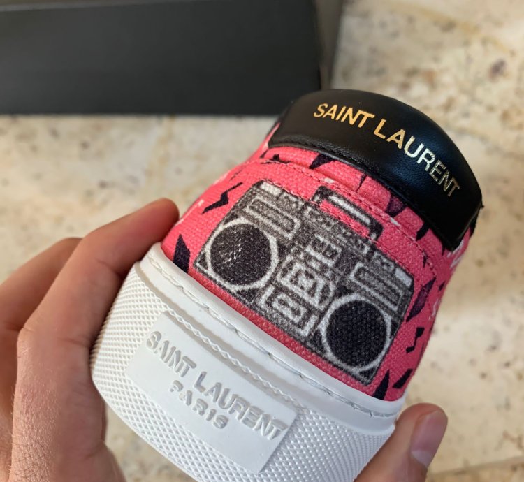 Radio Print Slip On Venice Trainer In Pink