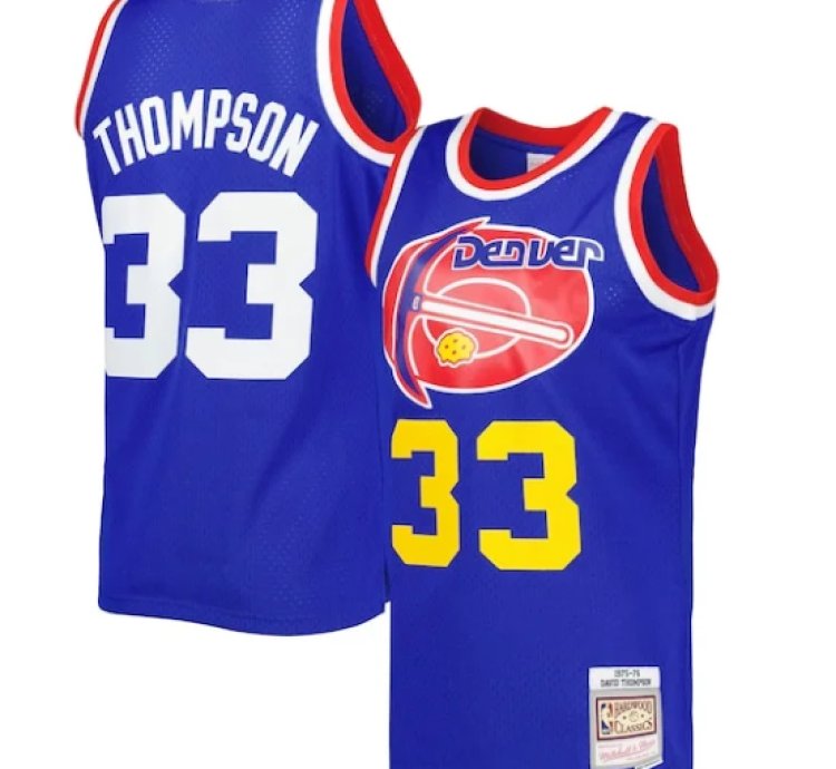 David Thompson Denver Nuggets Hardwood Classics 197576 Swingman Jersey - Royal