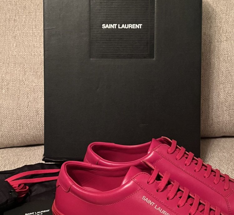 Rare Saint Laurent Andy Low Top Sneaker Men Sz 42 Red 9 Us