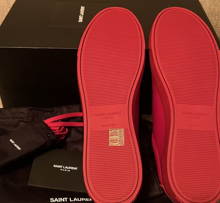 Rare Saint Laurent Andy Low Top Sneaker Men Sz 42 Red 9 Us