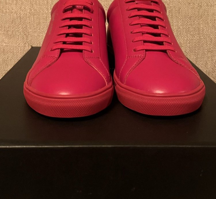 Rare Saint Laurent Andy Low Top Sneaker Men Sz 42 Red 9 Us