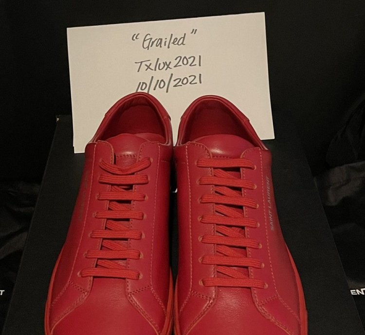 Rare Saint Laurent Andy Low Top Sneaker Men Sz 42 Red 9 Us