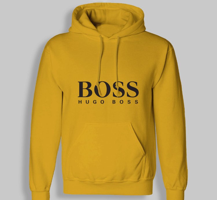 Hugo Boss Logo Unisex Gold Hoodie - Size Usa