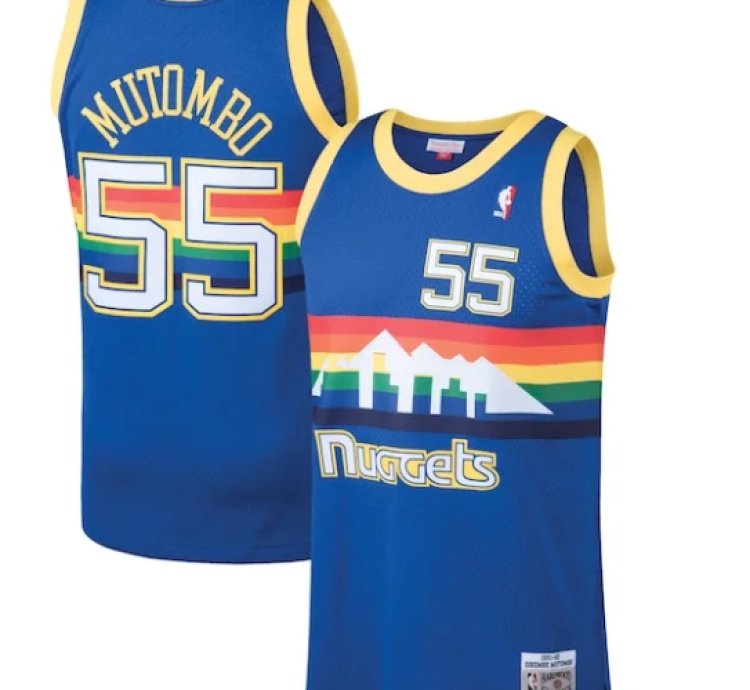 Dikembe Mutombo Denver Nuggets 199192 Hardwood Classics Swingman Jersey - Blue