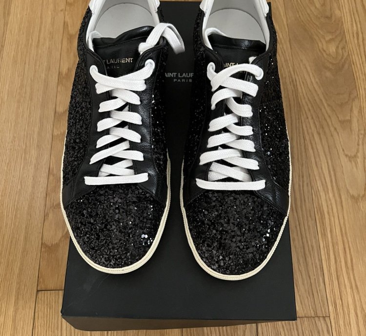 Rare Surf Sound Sequins Leather Low Saint Laurent Hedi
