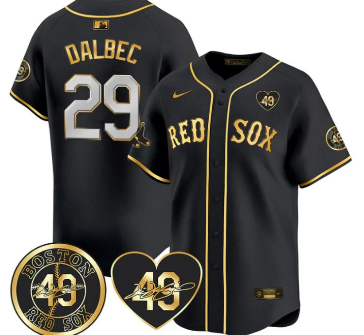 Bobby Dalbec Jersey 29 Boston Red Sox Tim Wakefield Memorial Patch Stitched Black Gold