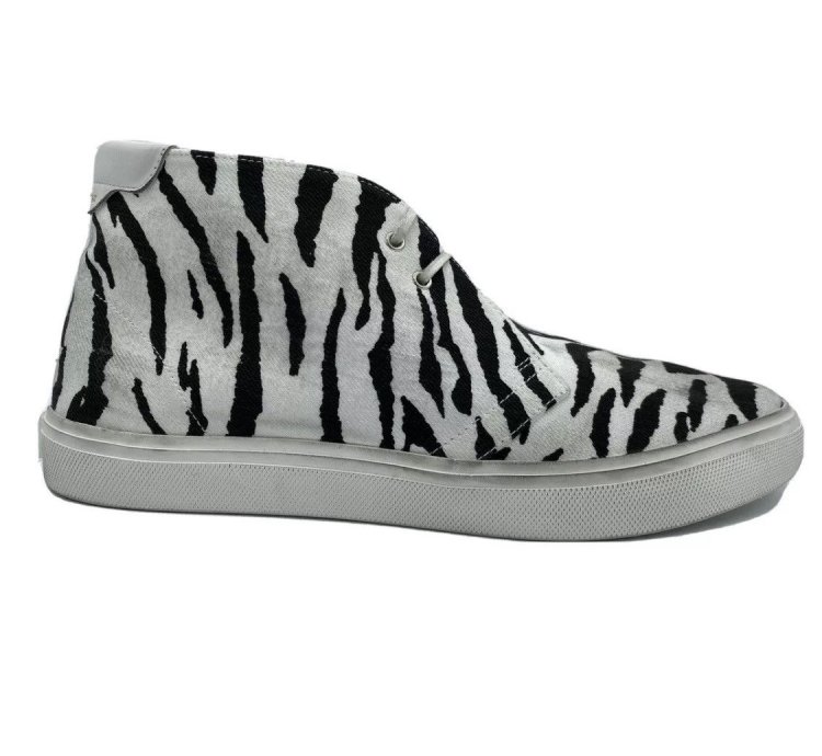 Saint Laurent Ace High Tops With Zebra Print Size 43 Nib