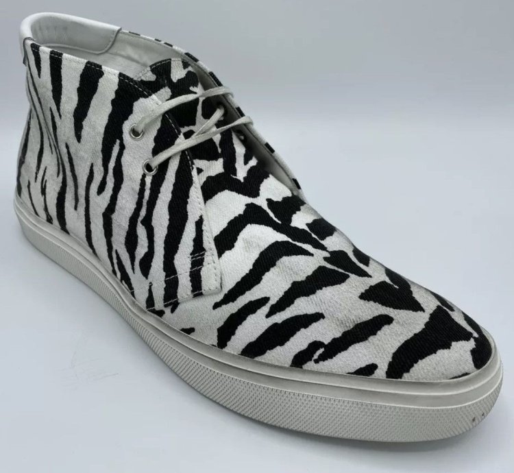 Saint Laurent Ace High Tops With Zebra Print Size 43 Nib