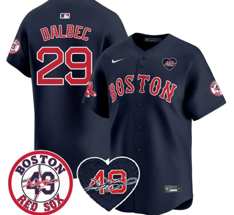 Bobby Dalbec Jersey 29 Boston Red Sox Tim Wakefield Memorial Patch Stitched Navy