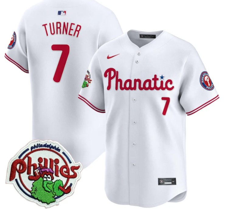 Trea Turner Jersey 7 Phillies Phanatic Patch Vapor Premier Limited Stitched White
