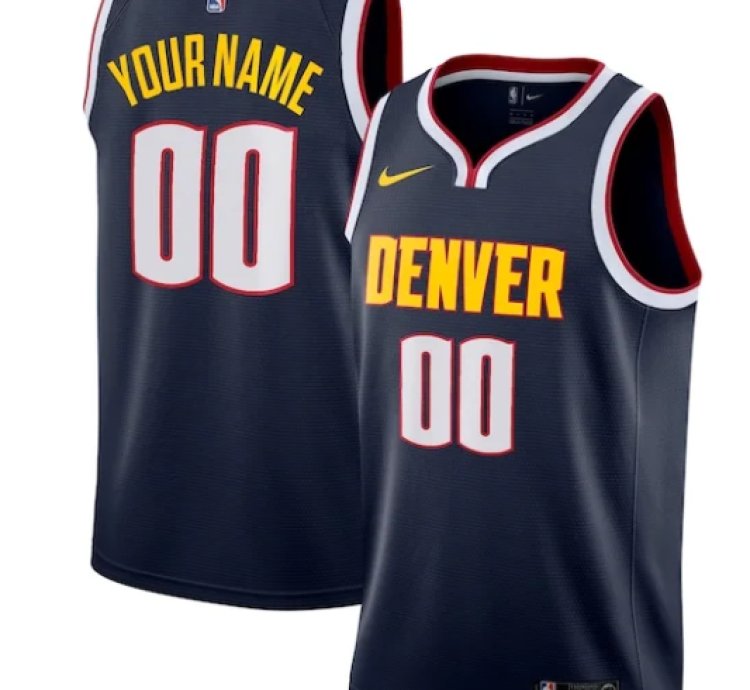 Denver Nuggets Nike 202223 Swingman Custom Jersey - Icon Edition - Navy