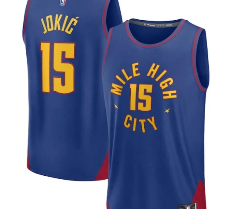 Nikola Jokic Denver Nuggets Fast Break Player Jersey - Statement Edition - Blue