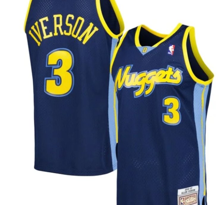 Allen Iverson Denver Nuggets Hardwood Classics Swingman Jersey - Navy