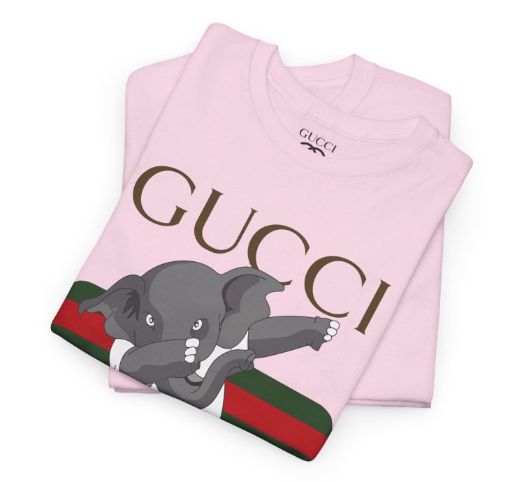 Gucci Elephant Light Pink T-shirt - Size Usa