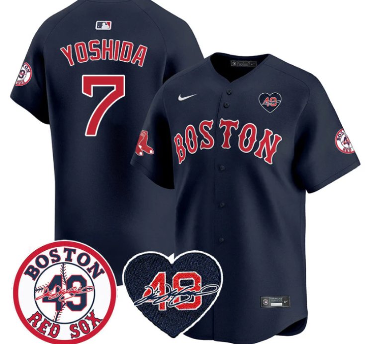 Masataka Yoshida Jersey 7 Boston Red Sox Tim Wakefield Memorial Patch Stitched Navy