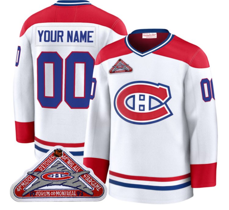 Custom Montreal Canadiens Jersey Name Number Timeless Premium Stitched 1992 Blue Line