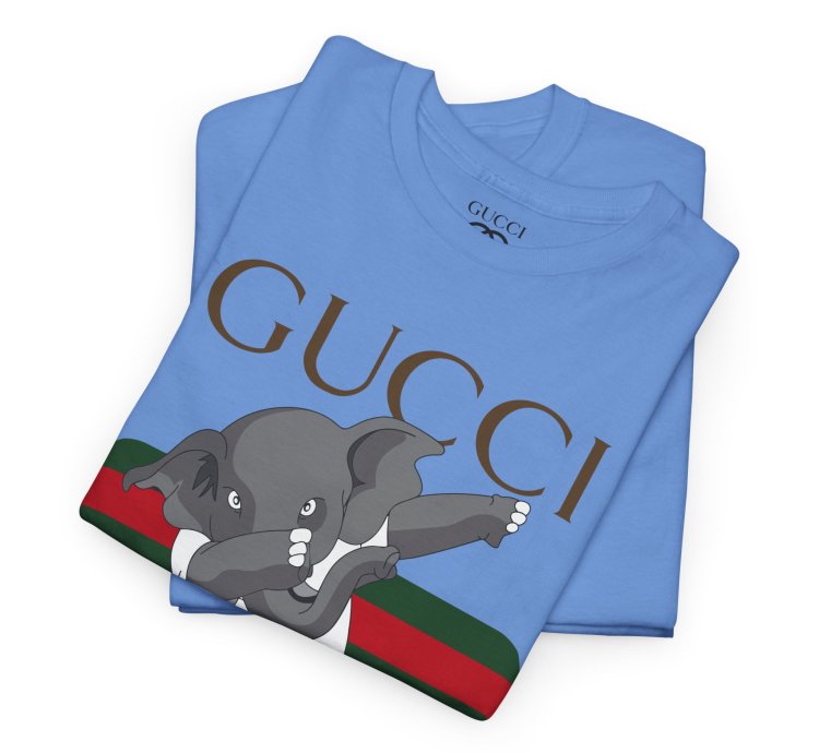 Gucci Elephant Carolina Blue T-shirt - Size Usa