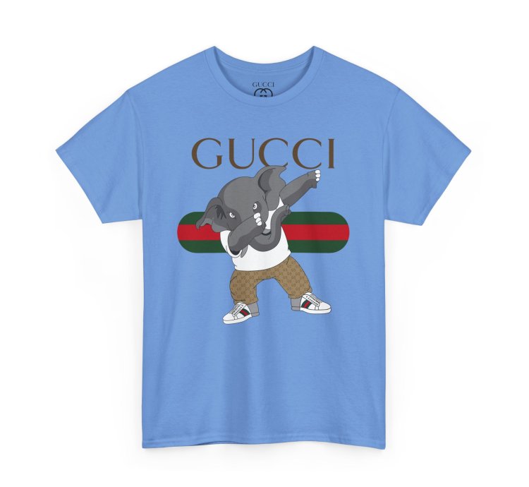 Gucci Elephant Carolina Blue T-shirt - Size Usa
