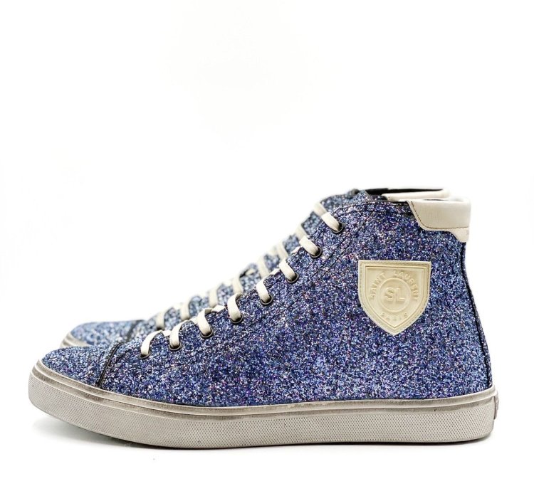 Saint Laurent Bedford Blue Glitter Sneaker
