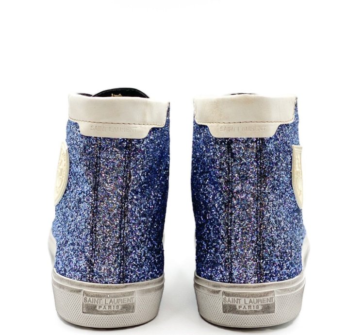 Saint Laurent Bedford Blue Glitter Sneaker