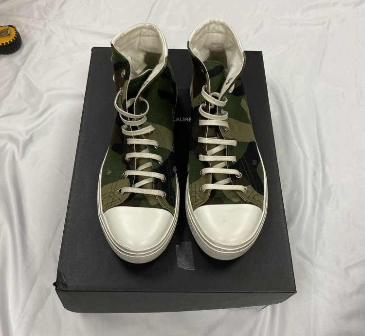 Saint Laurent Bedford Camo Canvas High-top Sneaker