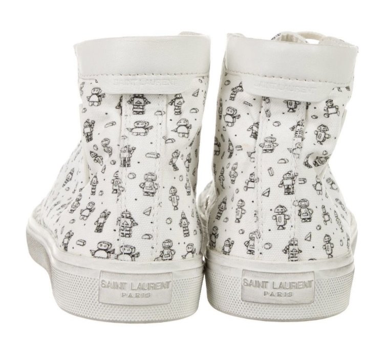Saint Laurent Bedford Hi Tops With Robots Size 43 5