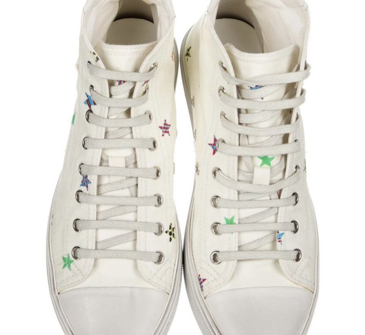 Saint Laurent Bedford Hi Tops With Stars Size 41