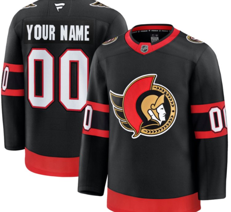 Mens Custom Ottawa Senators Jersey Name Number 2025 Premium Home All Stitched