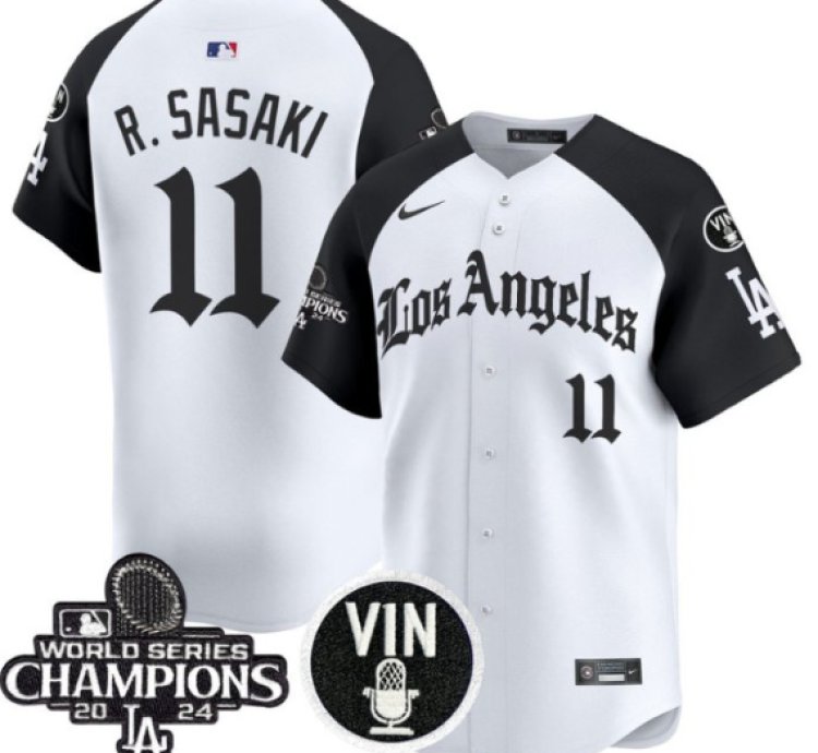 Roki Sasaki Jersey 11 Dodgers 2025 La Gothic Style Vapor Premier Limited Stitched Alternate