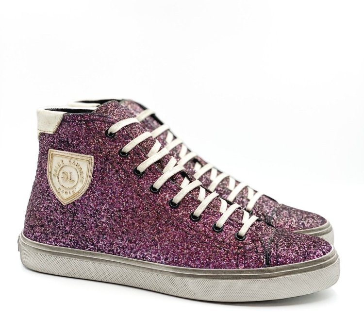 Saint Laurent Bedford Pink Glitter Sneaker