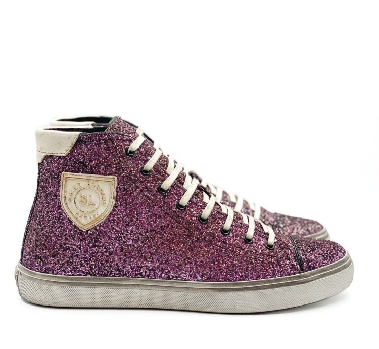 Saint Laurent Bedford Pink Glitter Sneaker
