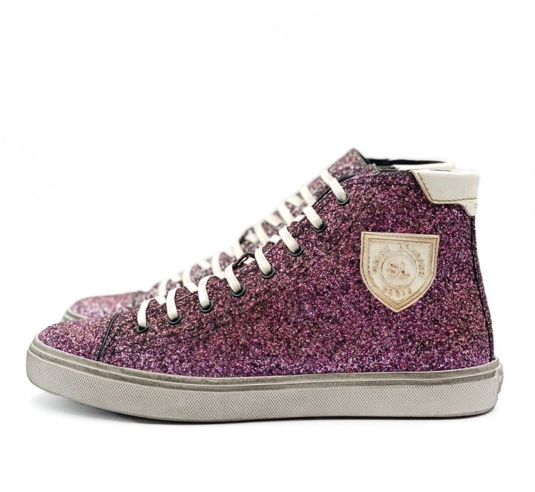 Saint Laurent Bedford Pink Glitter Sneaker