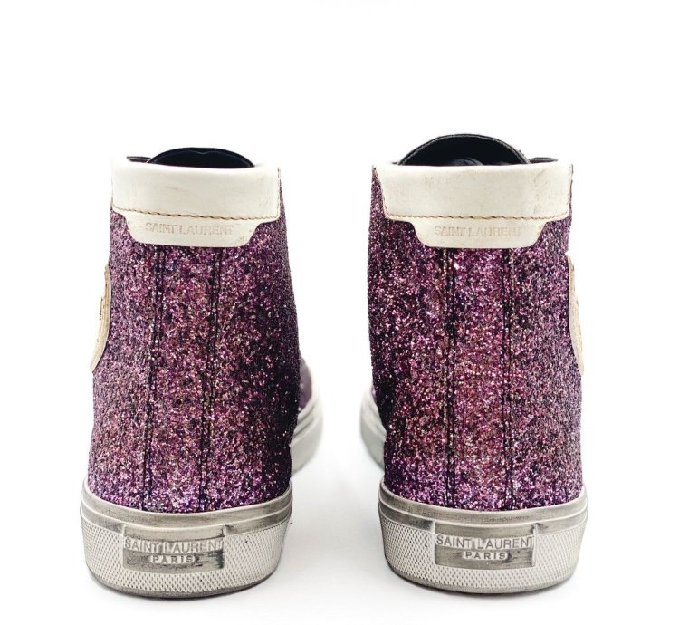 Saint Laurent Bedford Pink Glitter Sneaker