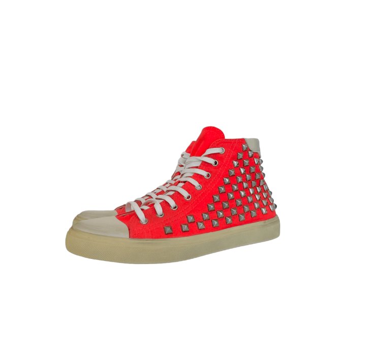 Saint Laurent Bedford Red Studded Sneakers