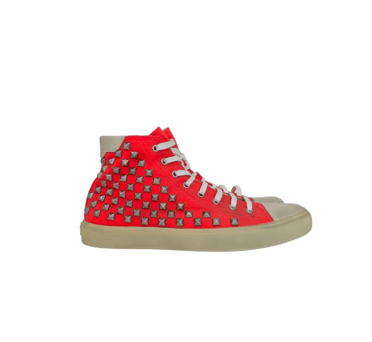 Saint Laurent Bedford Red Studded Sneakers