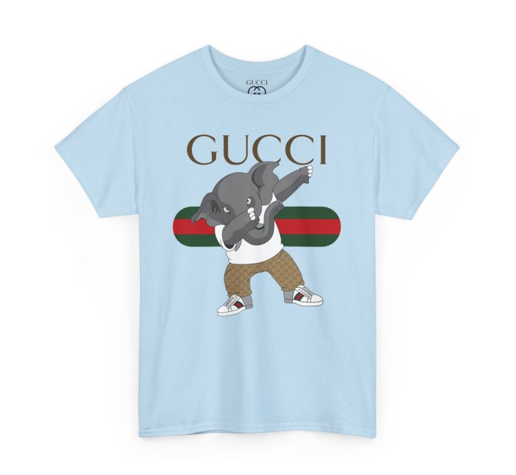 Gucci Elephant Light Blue T-shirt - Size Usa