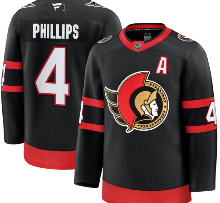 Mens Chris Phillips Jersey 4 Ottawa Senators 2025 Premium Home All Stitched