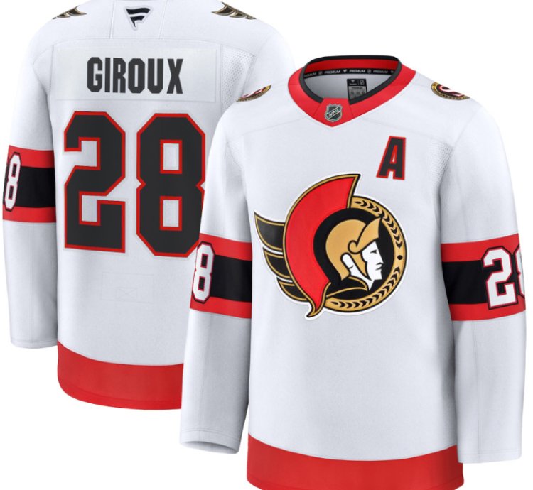 Mens Claude Giroux Jersey 28 Ottawa Senators 2025 Premium Away All Stitched