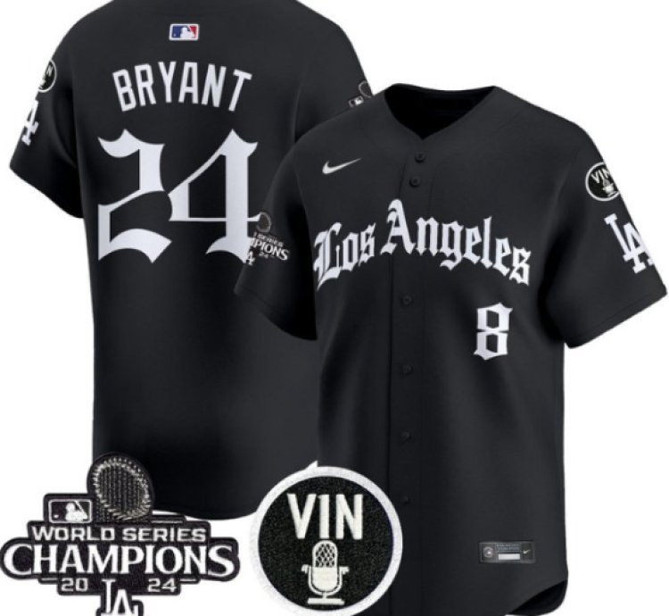 Kobe Bryant Jersey 24 Dodgers 2025 La Gothic Style Vapor Premier Limited Stitched Black