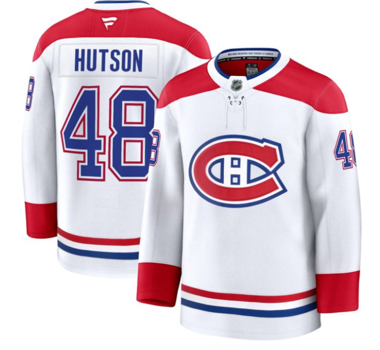 Lane Hutson Jersey 48 Montreal Canadiens Timeless Premium Stitched 2025 Away