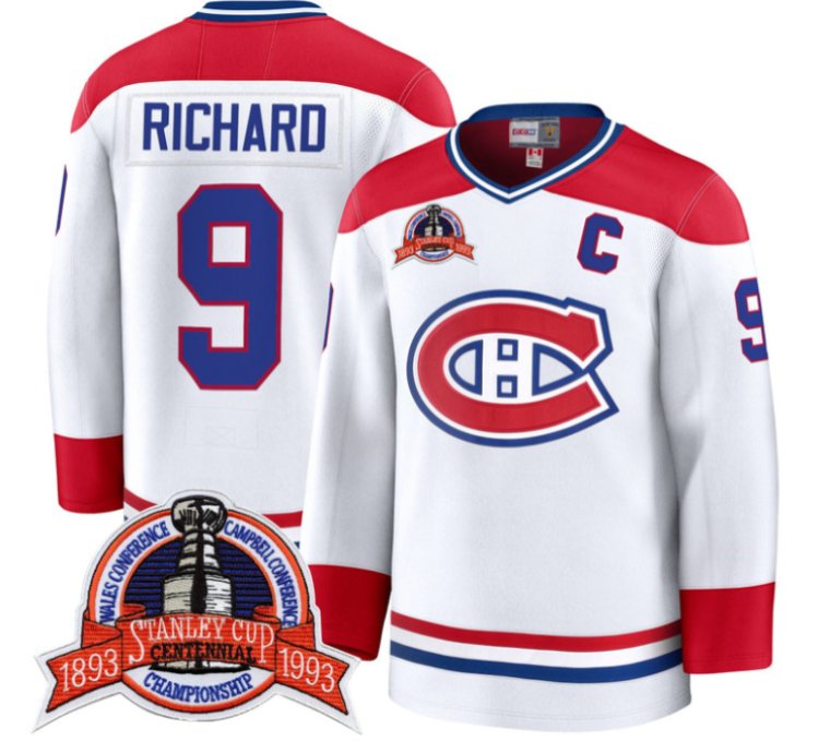 Maurice Richard Jersey 9 Montreal Canadiens Timeless Premium Stitched 1993 Final