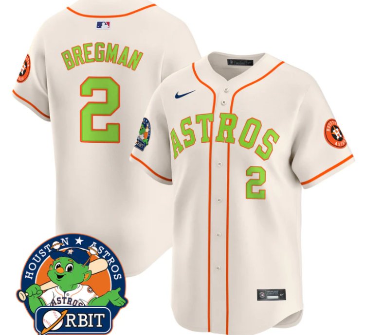 Alex Bregman Jersey 2 Astros Orbit Patch Vapor Premier Limited V2 Stitched Cream