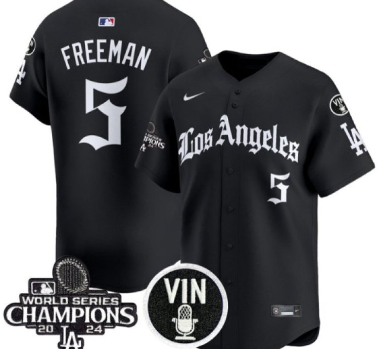 Freddie Freeman Jersey 5 Dodgers 2025 La Gothic Style Vapor Premier Limited Stitched Black