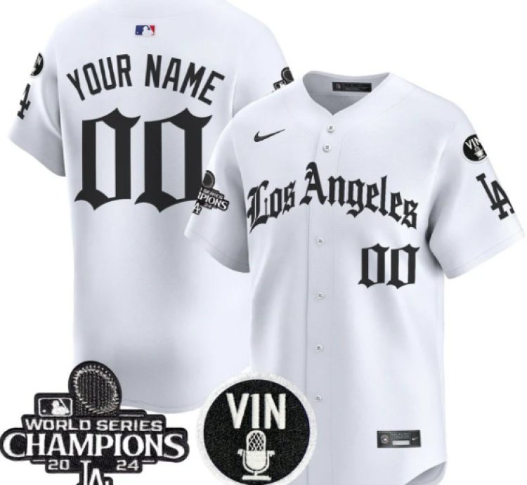 Custom Dodgers Jersey Name Number 2025 La Gothic Style Vapor Premier Limited Stitched White